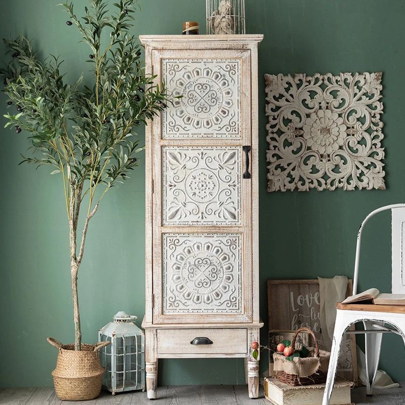 Vintage White French Country Solid Wood Sideboard - Buffet Cabinet, TV Stand & Entryway Storage