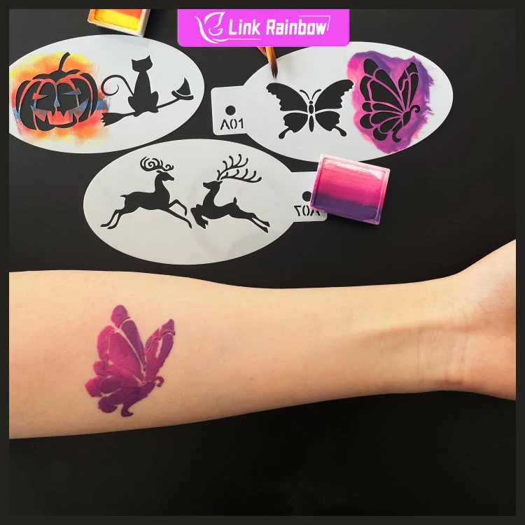 New Temporary  Reusable Body Paint Item Stencils For Glitter Tattoo Face Painting Tools Halloween Party