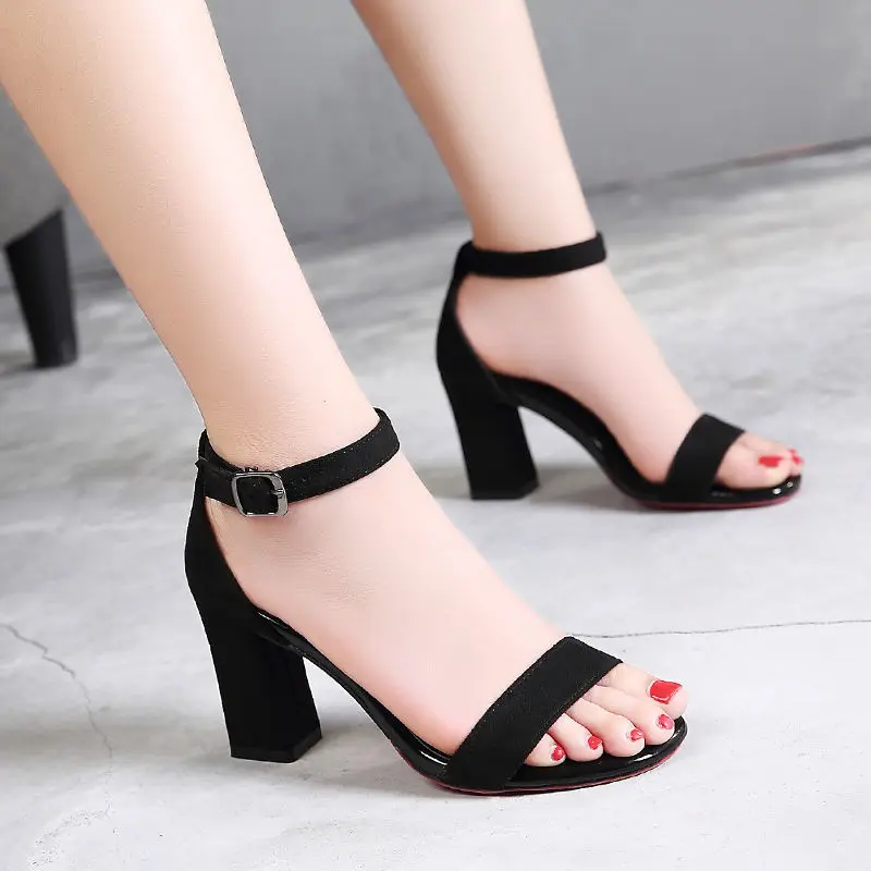 Wholesale high heel shoes For Woman shoes comfortable Fashion black Women Sandals