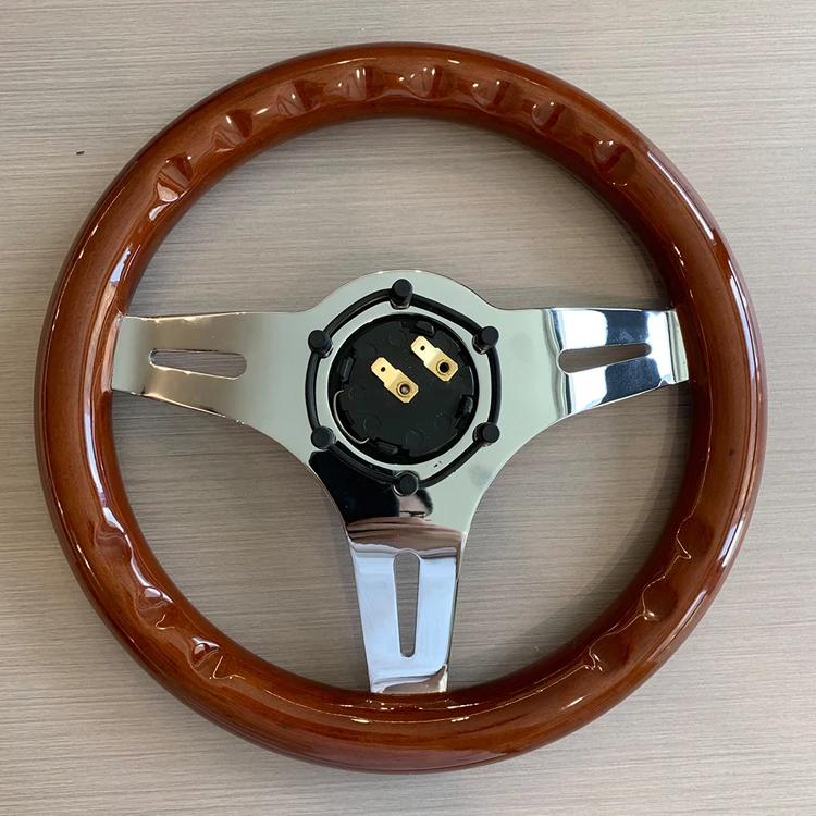TIYPEOR 290mm 12 inch mini wooden go kart retro modified car steering wheel