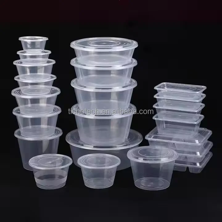 Factory Wholesaler PET Disposable Clear Plastic Bowls for Food Soup with Lid Clean and Easy Take Containers