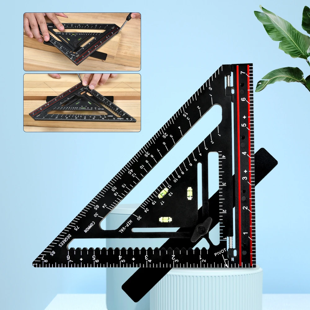 Innovative Triangle Rafter Square Woodworking Adjustable plastic From 90 or 180 Degrees for Accurate Flat Surface Work