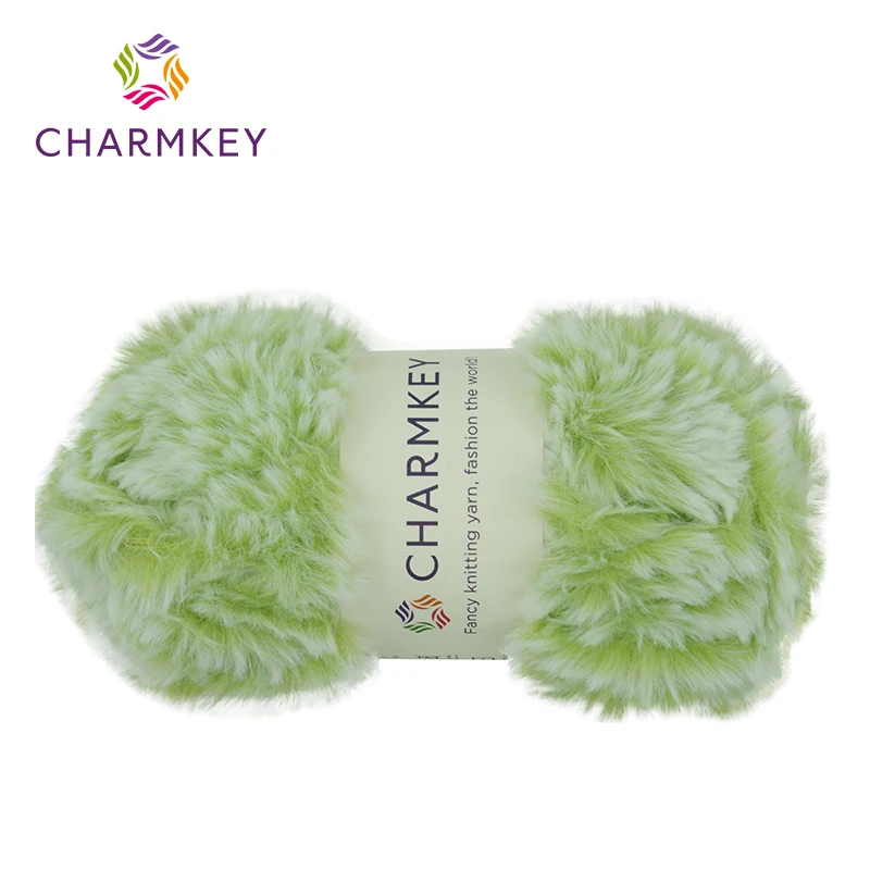 Charmkey популярная разноцветная необычная мягкая пушистая 100% полиэфирная искусственная флисовая пряжа для вязания меха оптом сумок шарфов