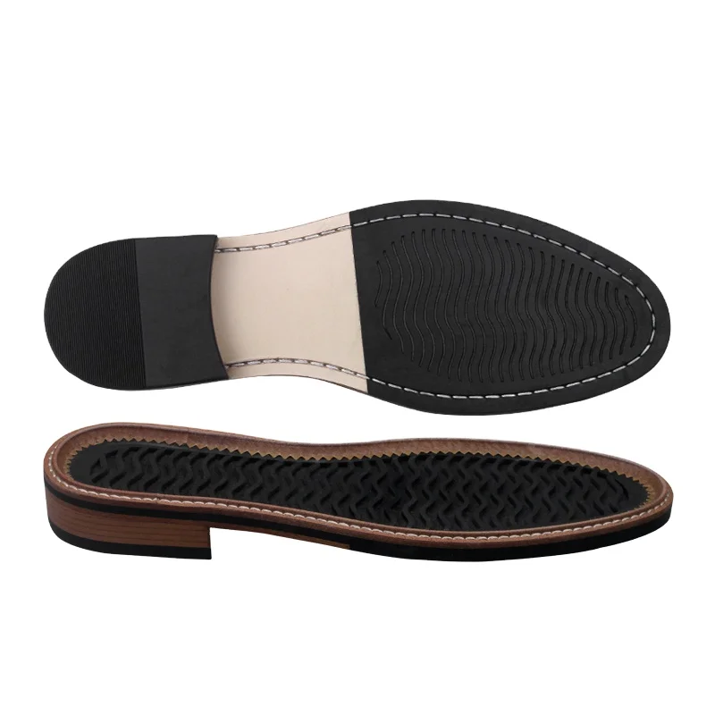 Printed Wooden Color Heel Elegant Men Dress Shoe Sole Rubber Outsole Material Oxford