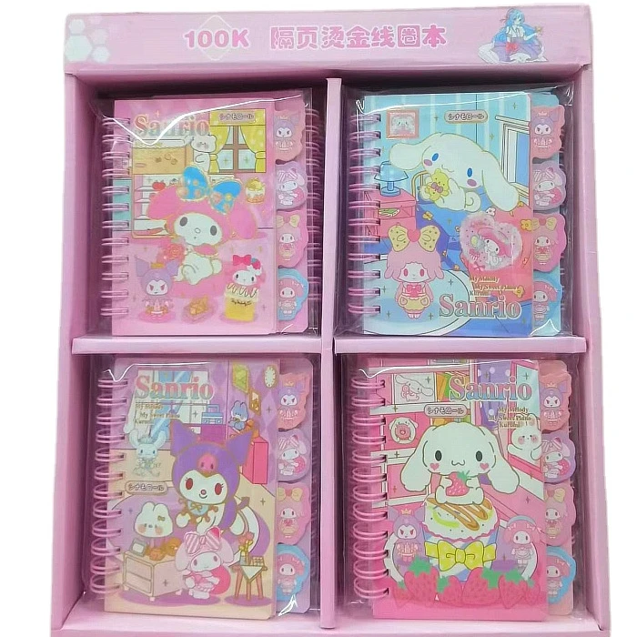Lulu Sanrioed Cartoon Portable Book Notebook Notepad Every Page Loose-leaf Coil Notebook Small Gift