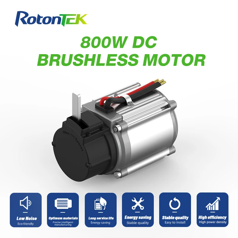 800W Brushless DC Motor 24V/36V/48V Low Noise with Electromagnetic Brake & Permanent Magnet Construction for Electric Dolly