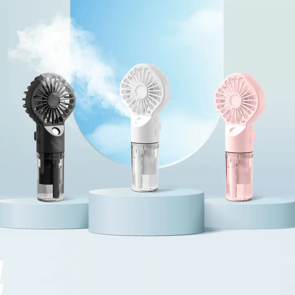 hand mini desk fan portable 4 inch 3 speed usb custom logo business gift with water spray