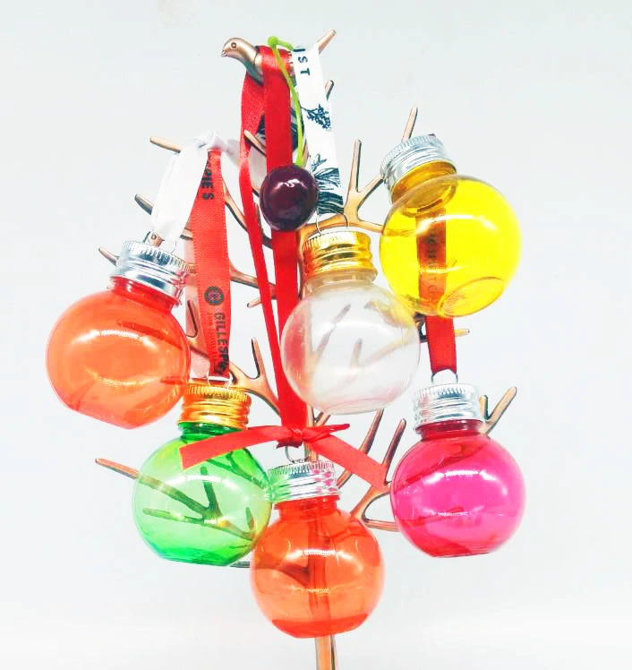 100ml spherical plastic juice bottle transparent round bulb bottle with aluminum lid