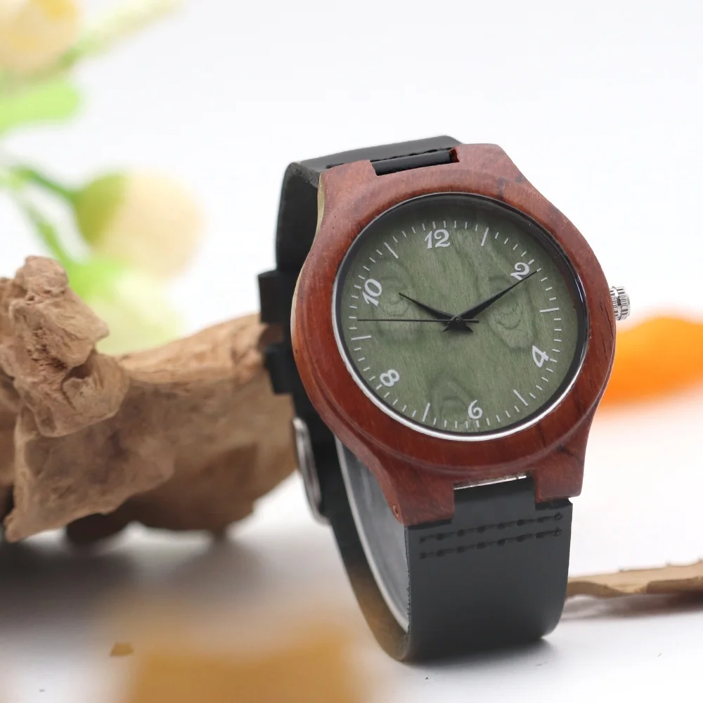 Good GOOD BRAND Minimalist Wood Watch Custom Wooden Wristwatch Leather Strap for Men and Women