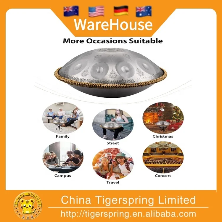 Golden 9notes Customized Handpan 22inch D Minor Handmade Drum with Storage Bag for Instrument Beginner