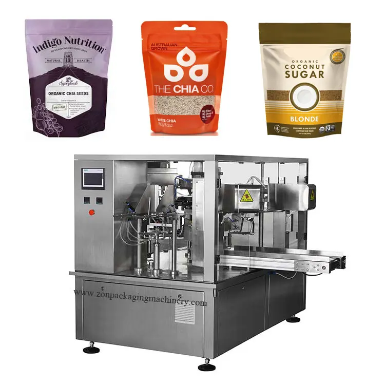 Chinese automatic pouch stand up pouch snacks filling machine doypack