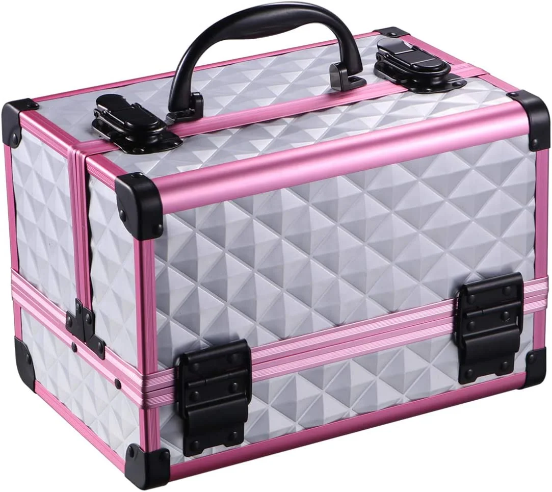 OEM Professional Portable Hard Train Makeup Case Aluminum Cosmetic Case Beauty Box