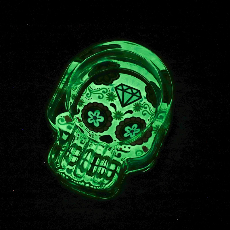 High Quality Custom Design Cigarette Glass Ashtray Glow In Dark Portable Cigar Glass Ashtray