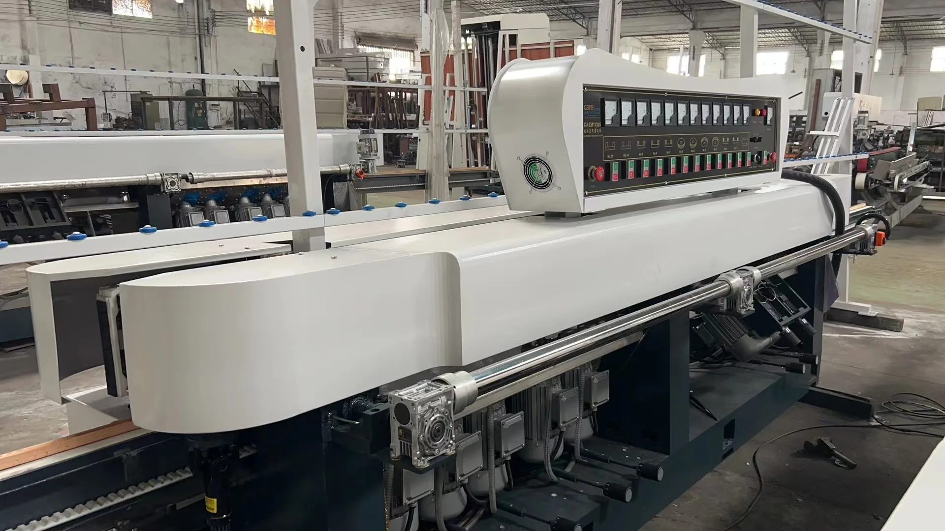 11 motors Glass straight line edging polishing machine glass edger