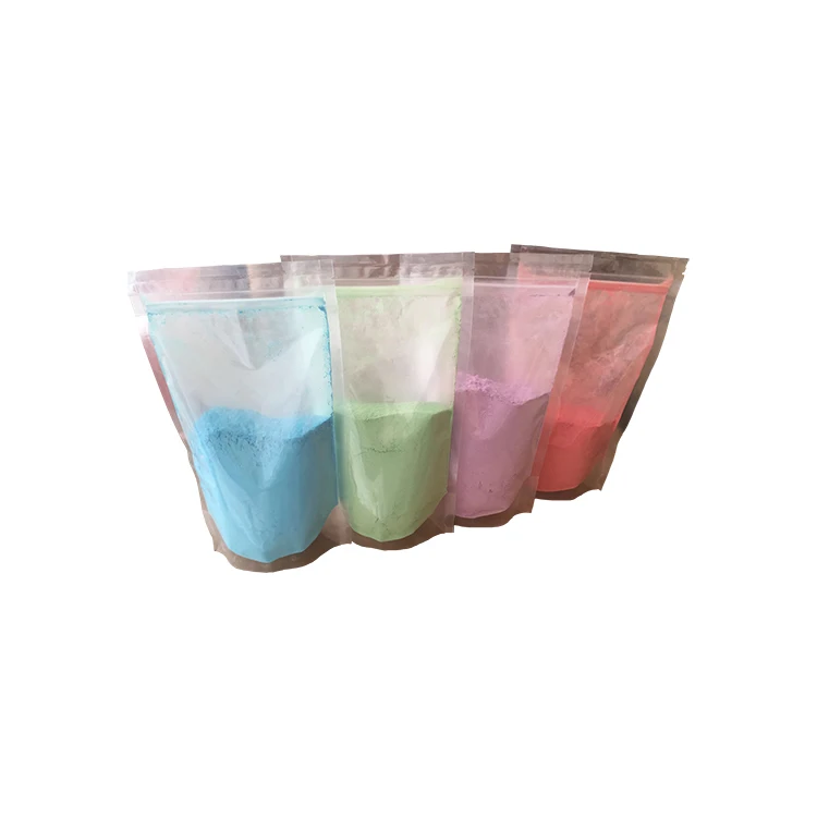 
colored chalk powder chalk ball in gymnastics red yellow green blue pink purple 