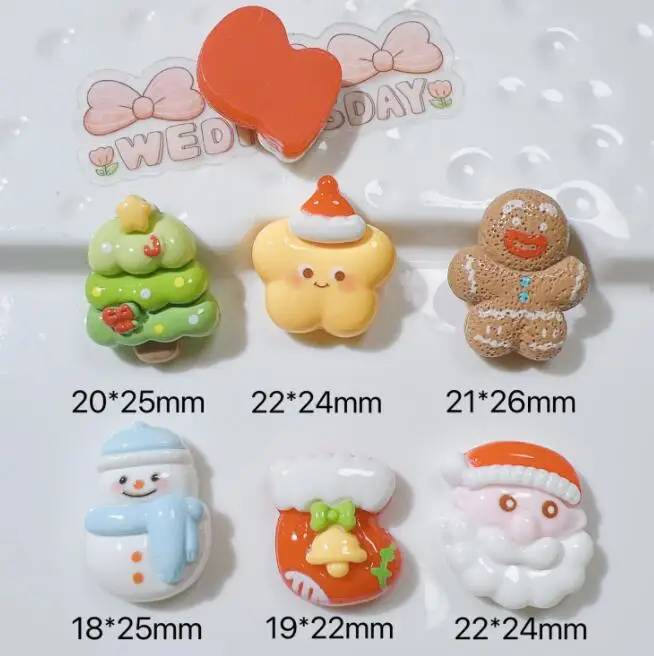Manufacturer Cookie Biscuits Resin Flatback Cabochon Christmas Resin Charms Figures For  DIY Scrapbooking Hair Bow Accessories