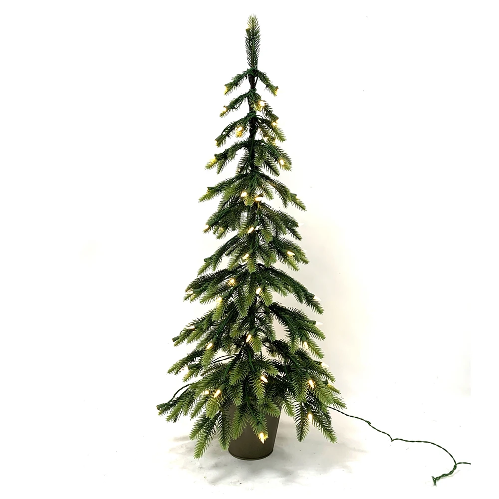 2021 Winyoung Wholesale Downswept Artificial Christmas Tree with  Warm White LED Lights