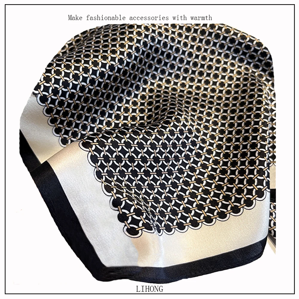 Wholesale Customized New Design Digital Printing Silk Scarf 100%Silk Printed Head Accessories Square twill