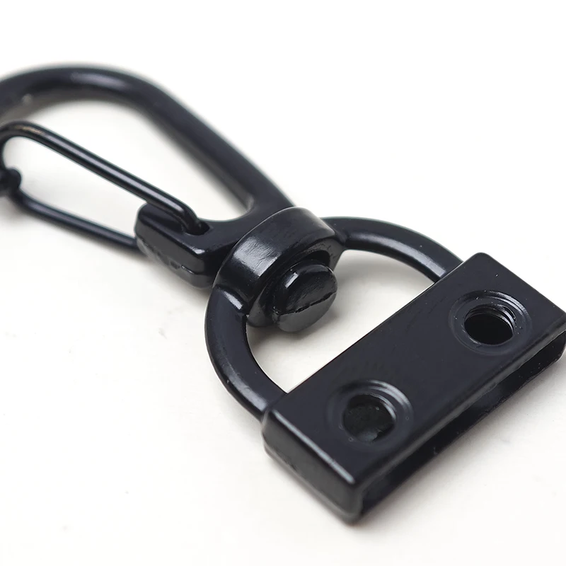 25mm Black Color Heavy-Duty Alloy Swivel Leather End Clip Stopper Snap Hook