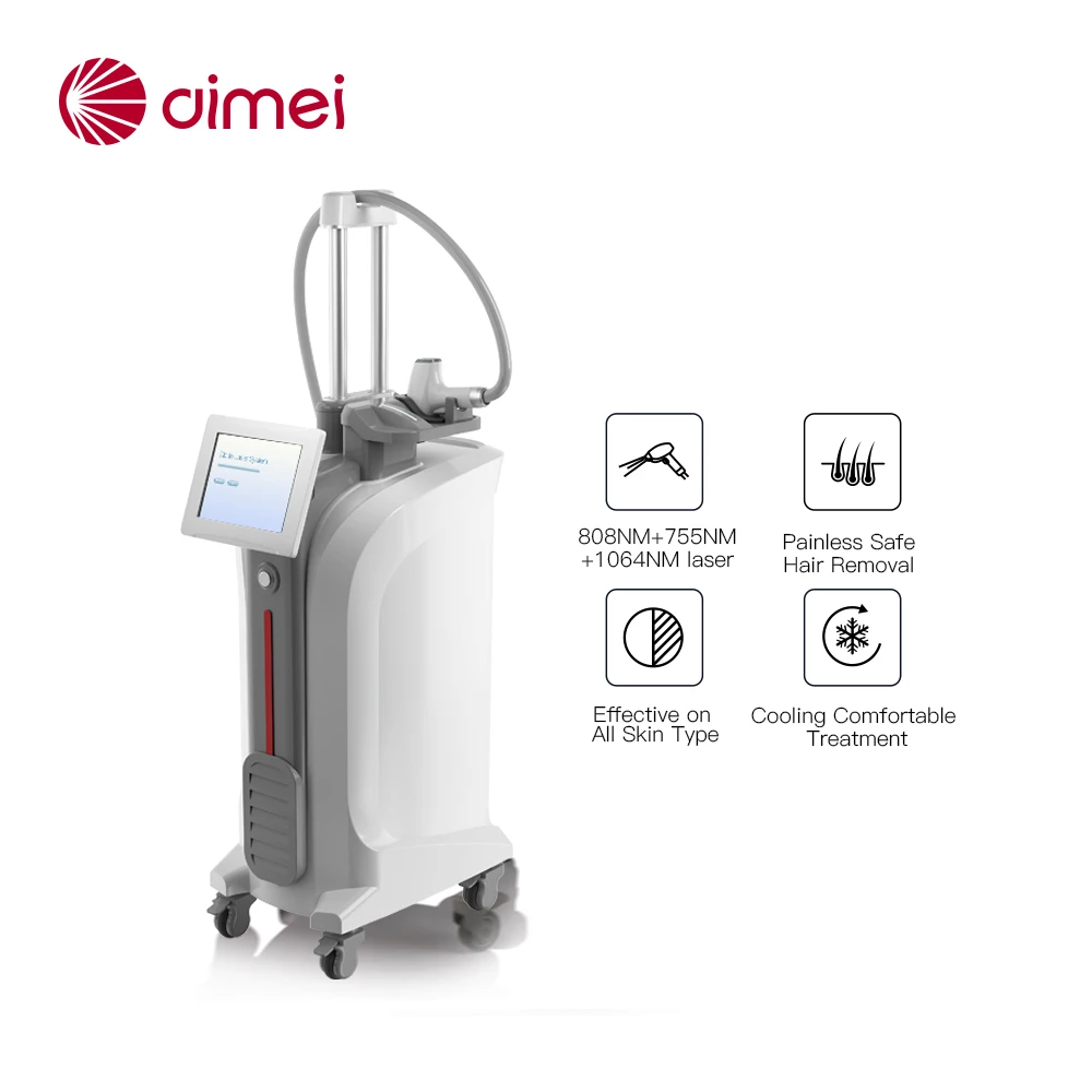 Permanent Ice 808nm Laser Diode 3 Wavelength Hiar Removal Device Laser 755nm 808nm 1064nm Diode Laser Hair Removal Machine