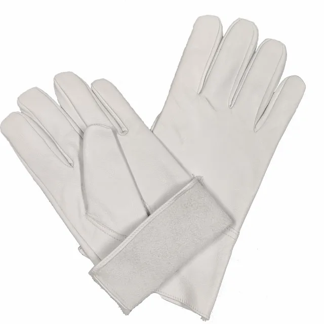 Leather Welding Gloves Short Wedhus Kambing Sarung Las Sarung Tangan Soft Argon Arc Dockyard Tig Goatskin 11 Inch White