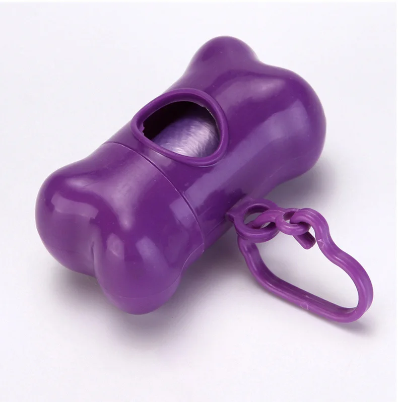 Cheap hot sale Pet Bone type litter box pet Dog poop waste trash bags with dispenser holder bag dispenser set