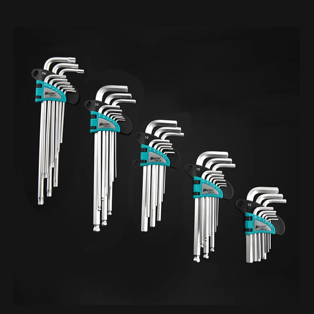 Cheap 9pcs CRV steel ball /flat/torx end hex key allen wrench kit