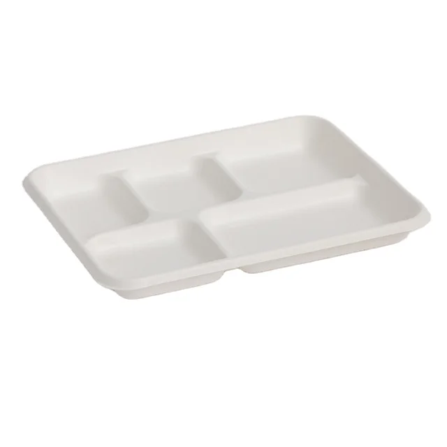 
LUZHOU Natural Sugarcane Bagasse Renewable Plant Fiber Tree Free 3-Compartment Clam Shell Container 