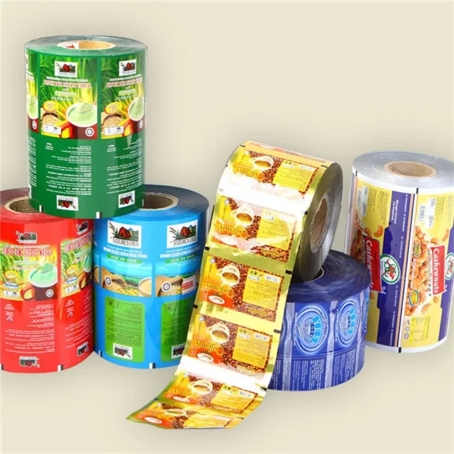 Custom printed logo plastic food grade packaging film rolls / stretch plastic film roll (62409151783)