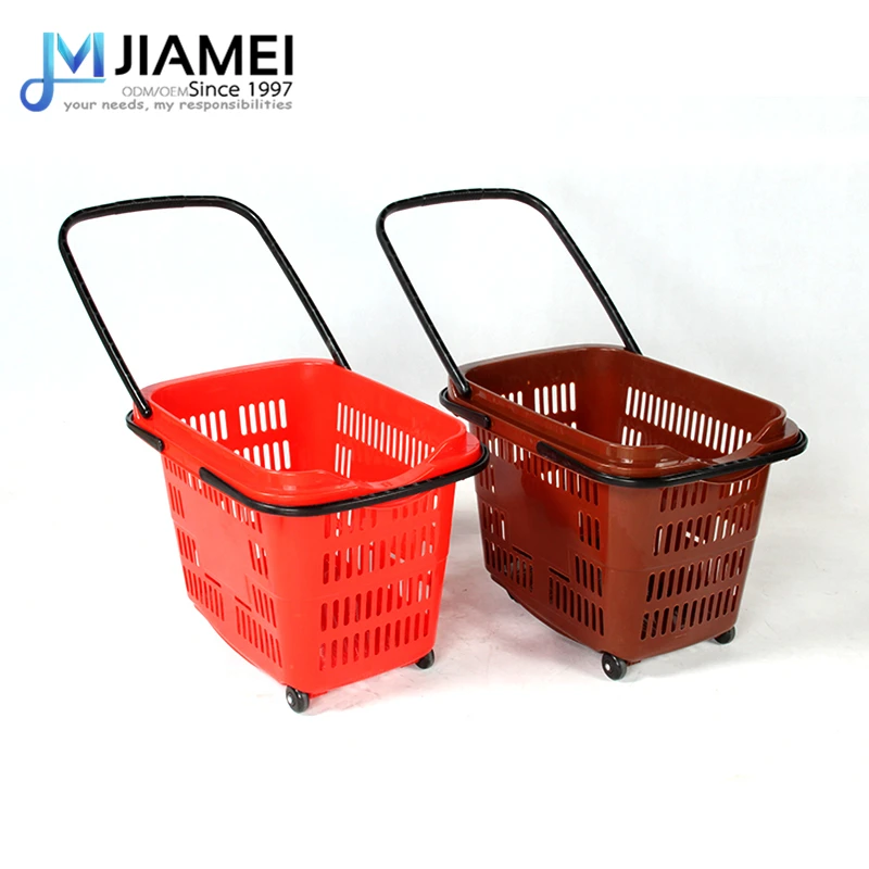 JIAMEI мягкая пластиковая корзина с ручкой для покупок в супермаркете