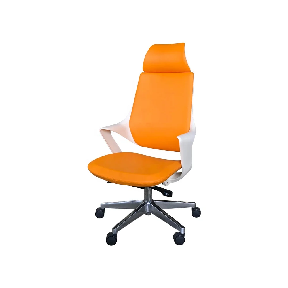 Cheap modern gold compact Adjustable Orange office furniture clerk swivel color wheels gaming commercial leather office chair