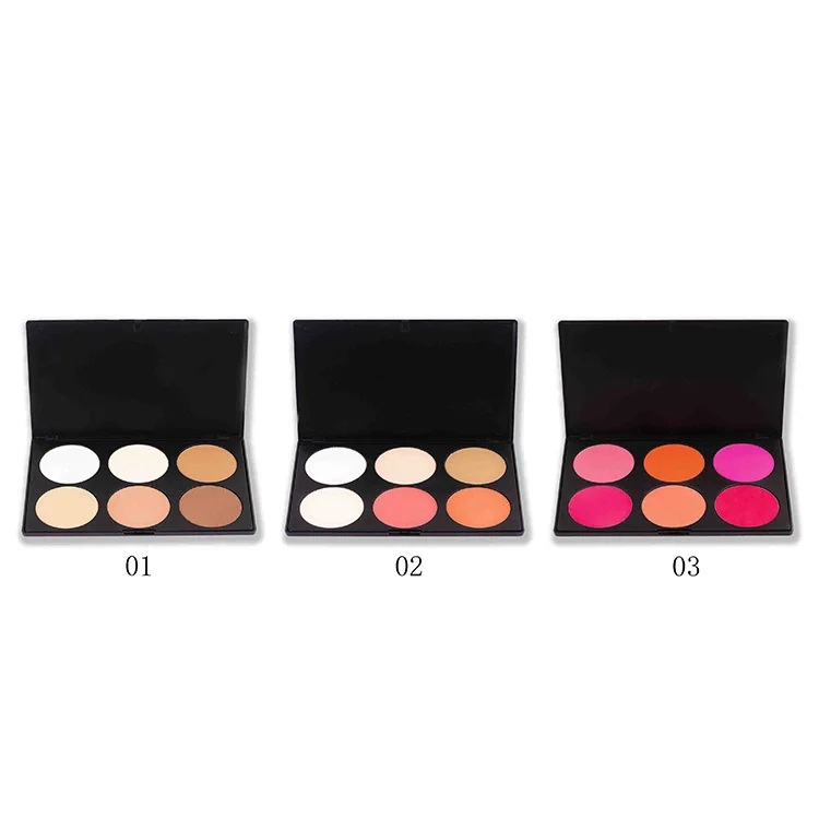 Private label professional blush 6 colors blusher palette