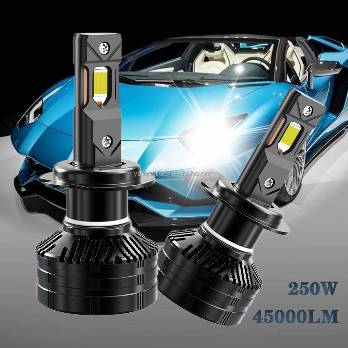 Ai Dual Copper 45000LM 220W 4570 CSP H7 LED Headlights Canbus Driver EMC Led Headlamps 9005 9006 9012 H1 H11 Led Headlight Bulbs