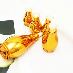 electroplated golden 2oz 60ml dropper essential oil glass bottle