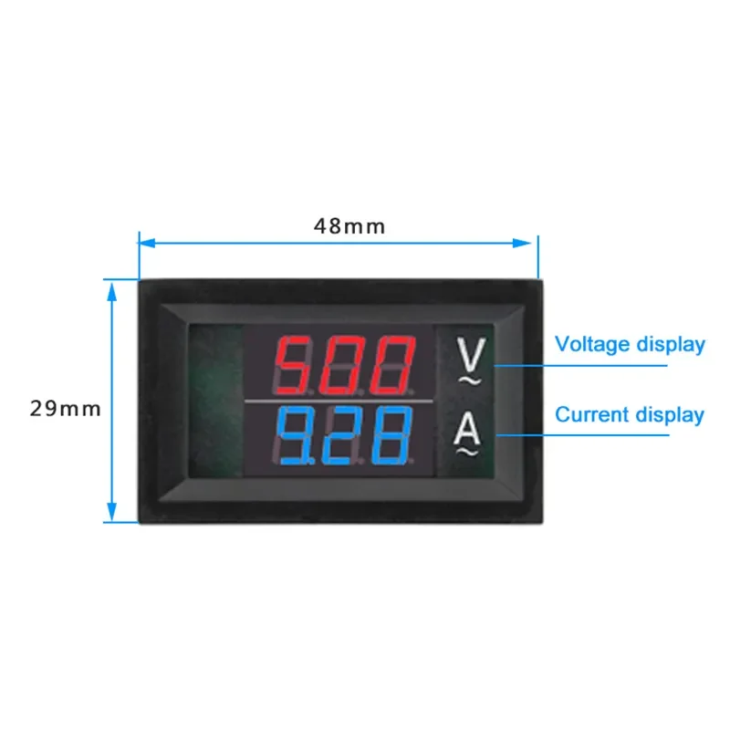 AC 50-500V Digital LCD Voltmeter Ammeter 10A 50A 220V Voltage Current Meter Tester Detector Dual Digital Voltmeter