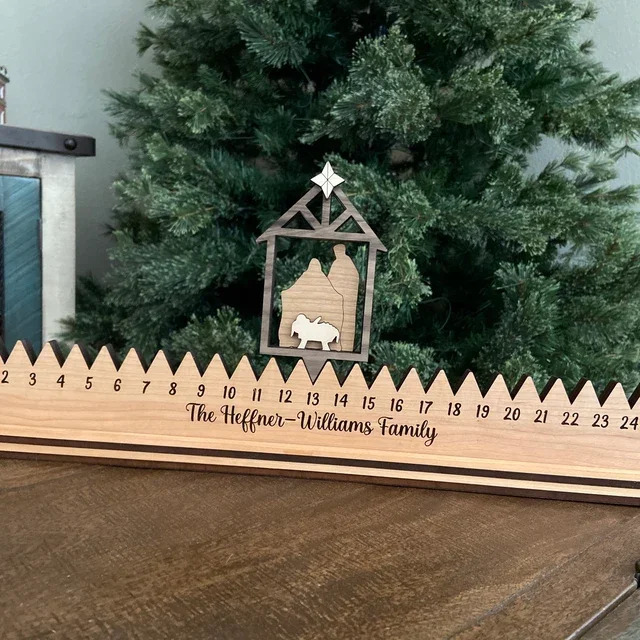 Custom 2024 Reusable Countdown Christmas Advent Calendar wooden Countdown to Christmas