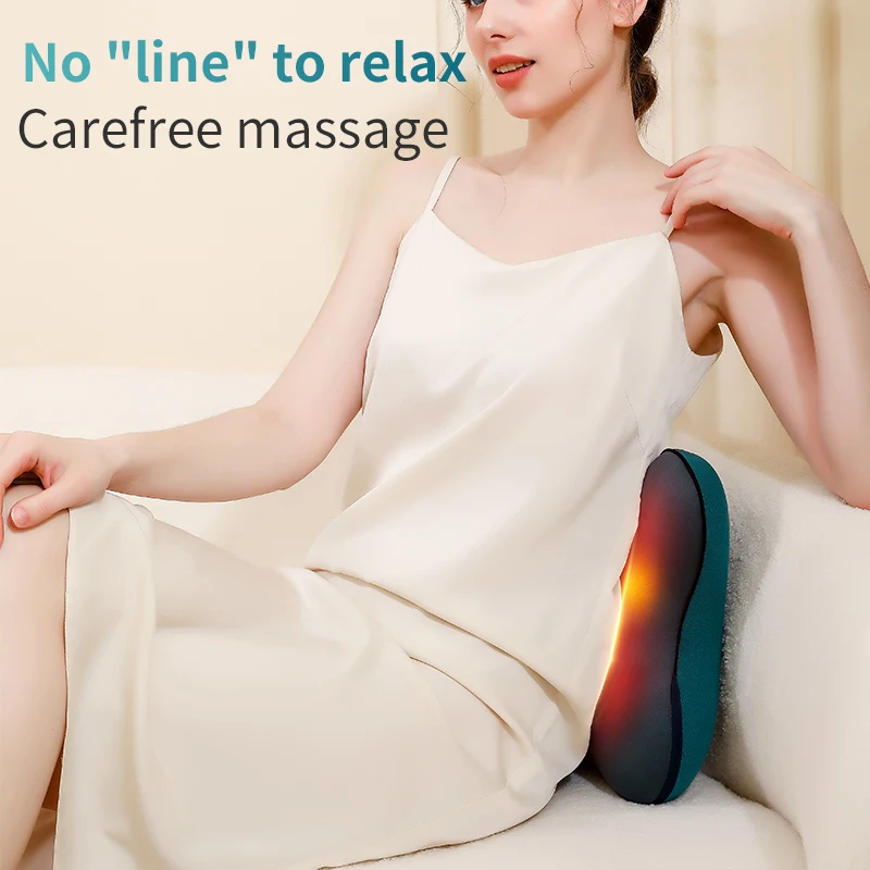 car seat waist massager cushion for calf thigh belly body neck back shiatsu massager cushion pillow with heating and vibration