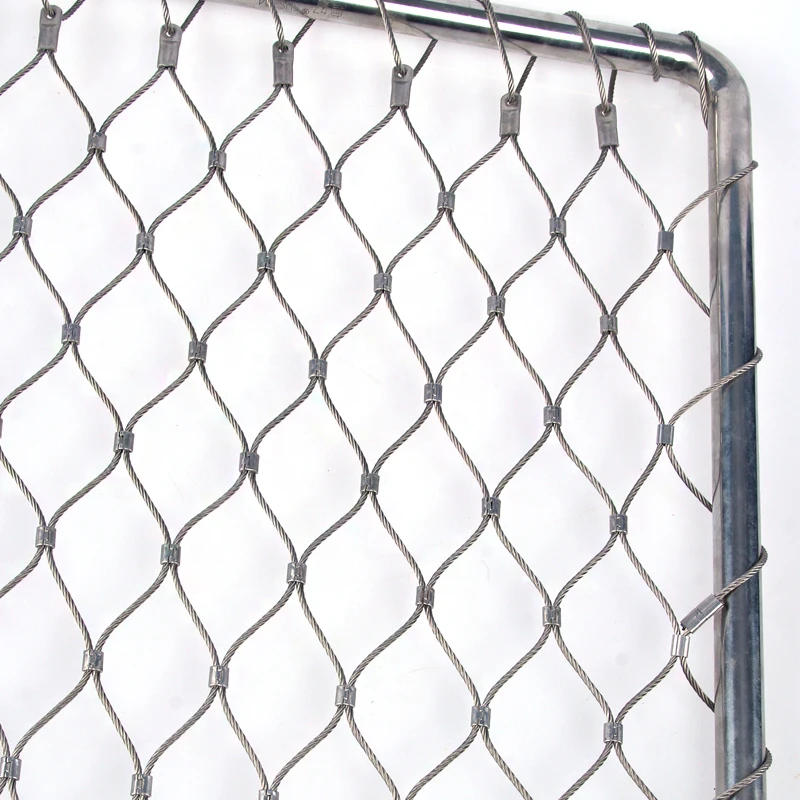 SS304 Safety X Tend 60*105 mm Railing Infills Stainless Steel Rope Mesh Net For Balcony