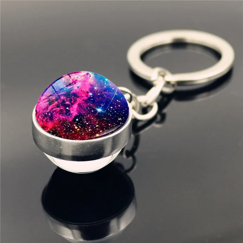 Honor Of Crystal Customized 3d Sun Moon Crystal Key Chain 360 Rotatable Crystal Globe Ball Key Chain