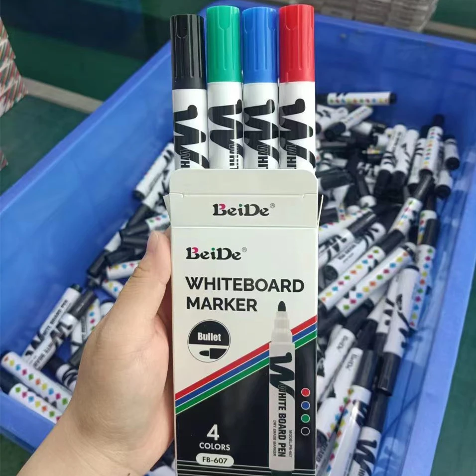Wholesale Ready Stock Set of 4 Colors Dry Erase White Board Pen Bullet Tip Special Offer for New Year