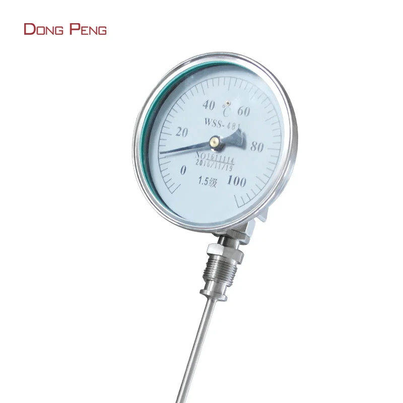 High Quality stainless steel industrial bimetallic Thermometer Radial type bimetal thermometer Stainless Steel Thermometer