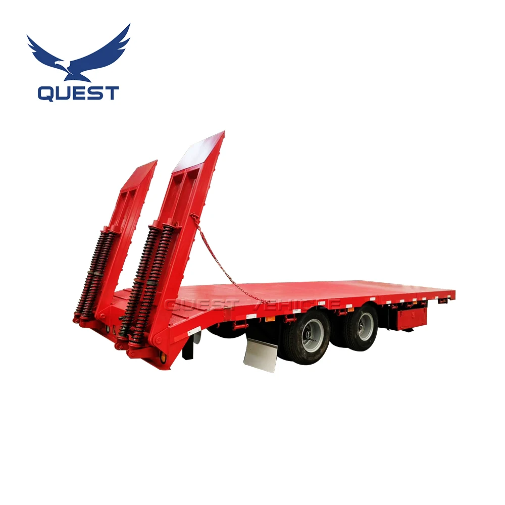 20ft 30tons Turntable Trailer Drawbar lowbed Flatbed Container Full Trailer For Sale Madagascar