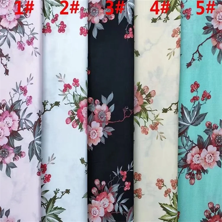 viscose rayon fabric 100% rayon viscose Woven printed Fabric floral spun rayon challis flower fabric for dress