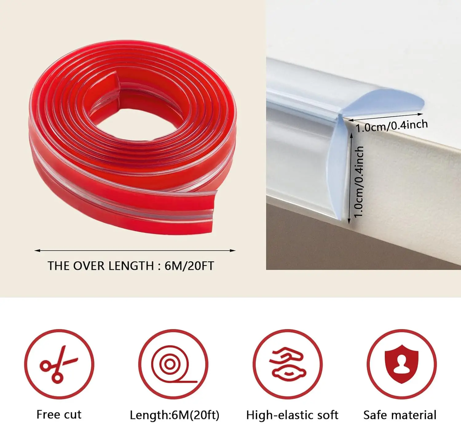 Transparent PVC Corner Protector Strip Edge Protector Strip Table Edge Banding Guards Baby Proofing Edge Protector