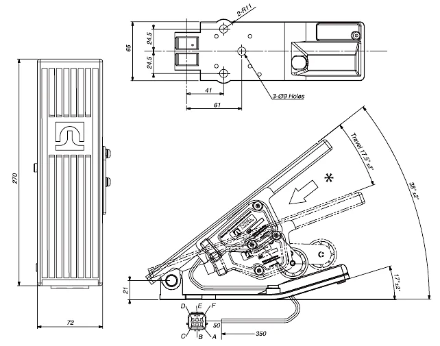 Yutong Bus parts gas pedal Bus accelerator pedal module