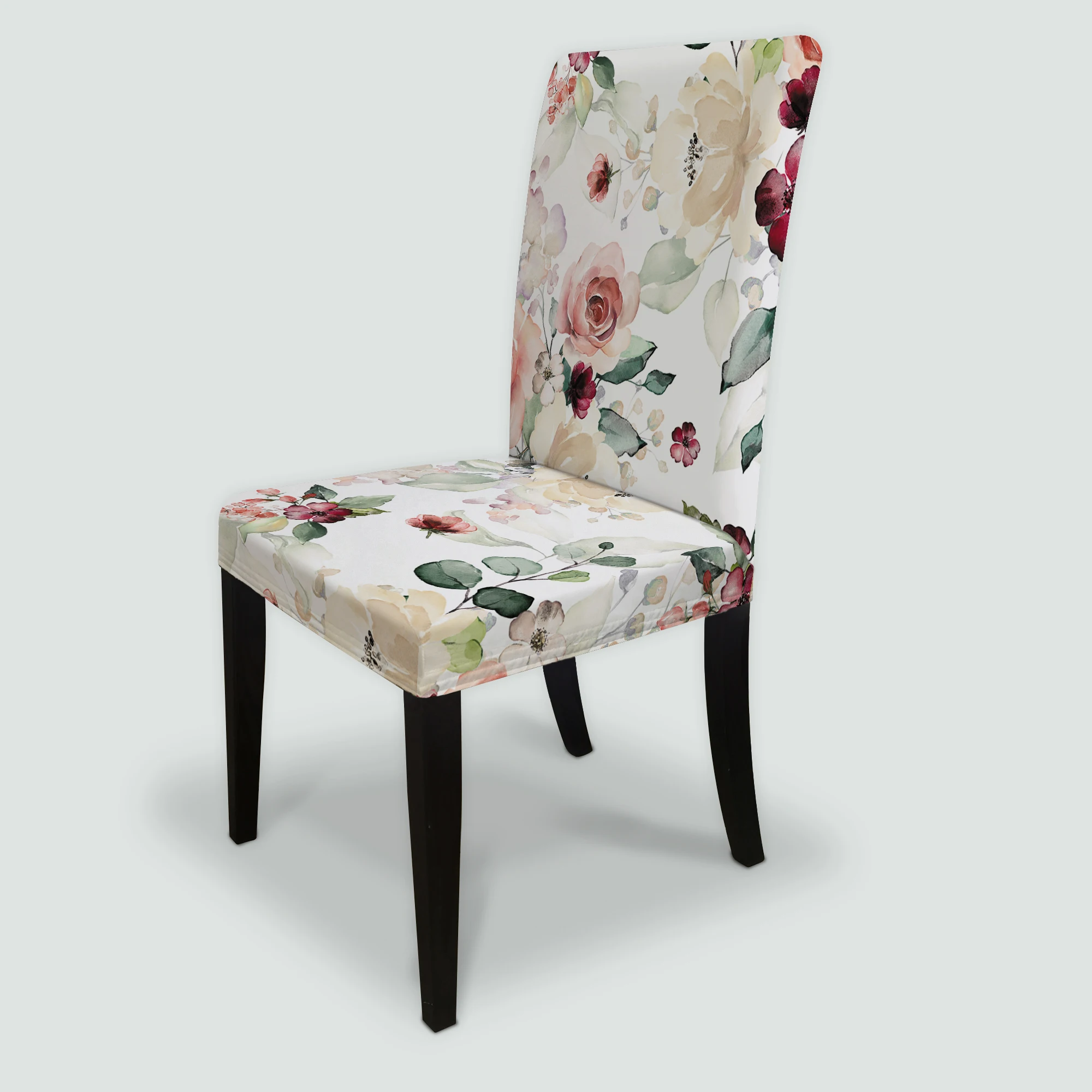 High Quality Digital Printed Chair Cover Leaf Flower Dinning Chair Covers Spandex Chair Covers For House Family Dining Room