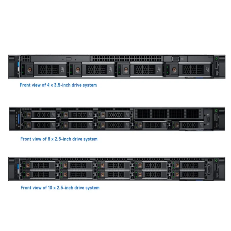 De ll PowerEdge R6615 AMD EPYC 9454 CPU 64GB RAM 6*2.4TB Rack Server