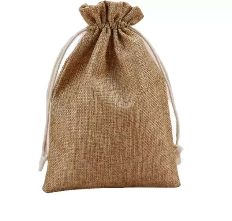 Wholesale Blank Eco Friendly Linen Hemp Grocery Bag Natural Burlap Tote Shopping Bag Bolsa Yute Jute Bag With Window