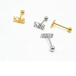Punk Stainless Steel kiss Tongue Ring Hiphop Body Piercing Jewelry For Women