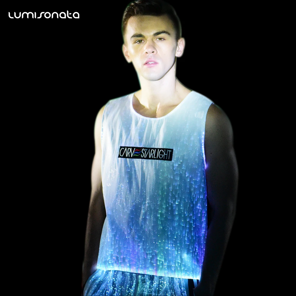 Christmas Party Dj Messsage Display Equalizer Luminous Light Up Glowing led t-shirt